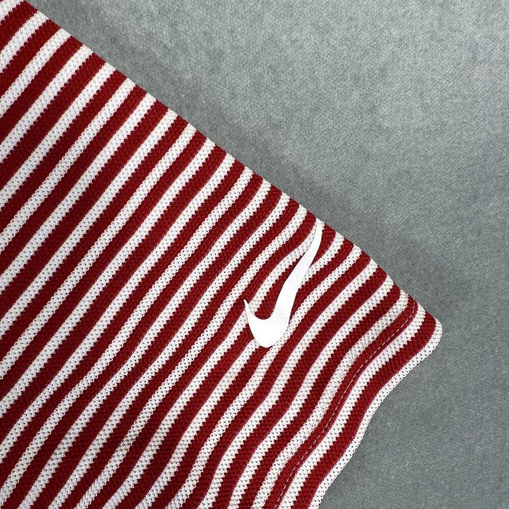 Nike Polo Shirt Mens XL Red White Striped Dri Fit Standard Performance Knit - Picture 5 of 7